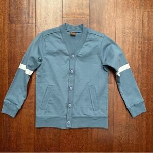 Tea Collection Boy’s Varsity French Terrycloth Button Down Cardigan, Size 4/5